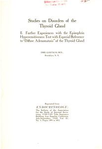 Studies on disorders of the thyroid gland: II. Further experiences with the epinephrine hypersensitiveness test with especial reference to "diffuse adenomatosis" of the thyroid gland