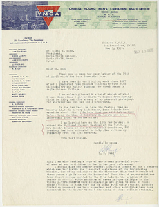 Letter from Shao Hsien Pang to Dr. Glenn A. Olds (May 9, 1959)