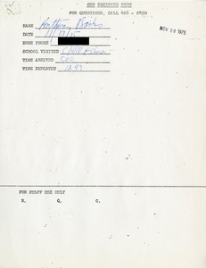Citywide Coordinating Council daily monitoring report for Charlestown High School by Anthony Banks, 1975 November 17