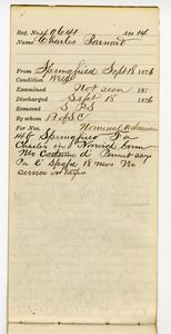 Tewksbury Almshouse Intake Record: Barnard, Charles