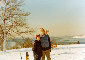 Bob and Kathy Curley cross-country skiing at World's End