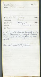 Tewksbury Almshouse Intake Record: Kelley, Peter