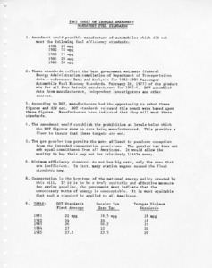 Fact Sheet on Tsongas Amendment Mandatory Fuel Standards