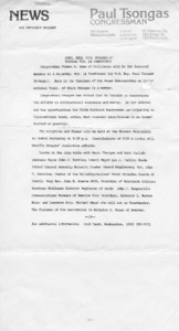 News, Paul Tsongas Congressman: Congressman Rees main speaker at Tsongas Feb. 14 fundraiser