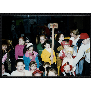 Winners of the "Most Original" Halloween costume contest pose for a group shot