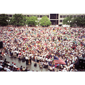 NYNEX Corporation workers strike and rally at City Hall Plaza, Boston