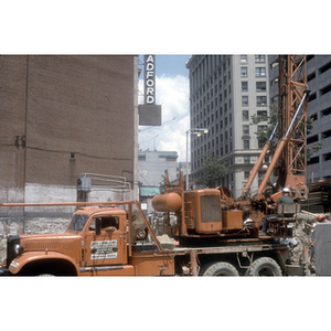 Truck and construction site