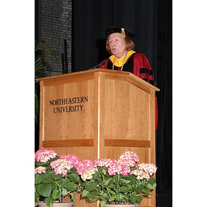 Patricia Kiladis speaks at School of Nursing convocation