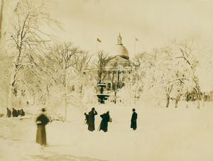 Boston Common during a snow storm
