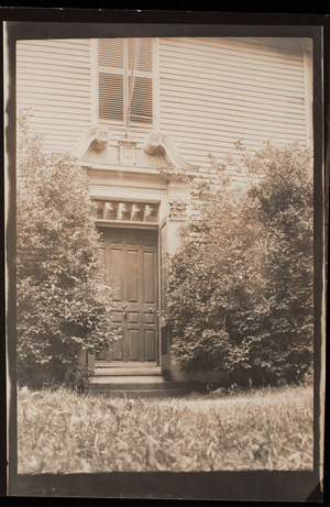 View of the front door, Sparhawk Hall, Kittery Point, Maine