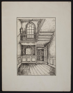 Early New England Interiors. [King Hooper House hall gallery.]