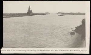 The sand hills entrance to the Cape Cod Canal at Cape Cod Bay