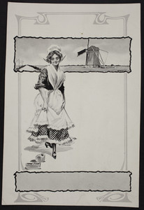 Sample for shoe advertisement, Dutch costume image, location unknown, undated