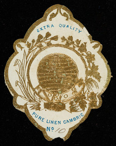 Label for Pure Linen Cambric, No. 10, location unknown, undated
