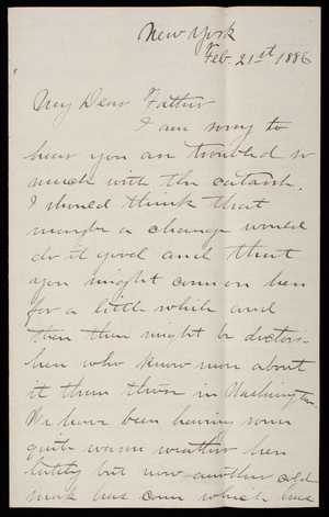 Edward Pearce Casey to Thomas Lincoln Casey, Febuary 21,1886