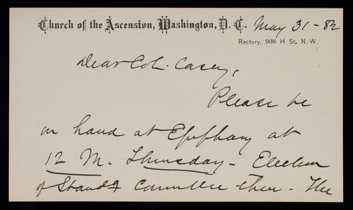 John H. Evan to Thomas Lincoln Casey, May 31, 1882