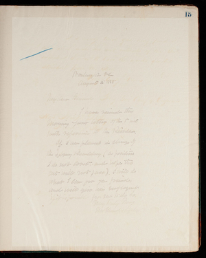 Thomas Lincoln Casey Letterbook (1888-1895), Thomas Lincoln Casey to [illegible], August 2, 1888