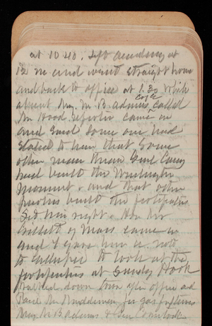 Thomas Lincoln Casey Notebook, March 1895-July 1895, 054, at 10:40. Left Academy at