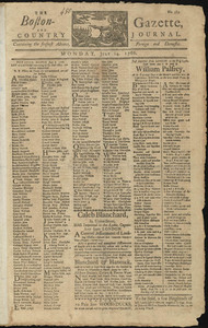 The Boston-Gazette, and Country Journal, 14 July 1766 (includes supplement)