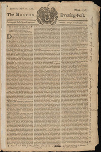 The Boston Evening-Post, 11 April 1768