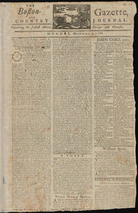 The Boston-Gazette, and Country Journal, 7 November 1768