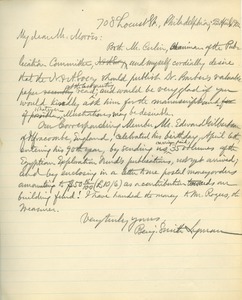 Letter from Benjamin Smith Lyman to John T. Morris