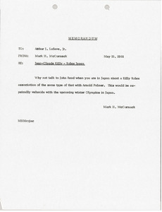 Memorandum from Mark H. McCormack to Arthur J. Lafave