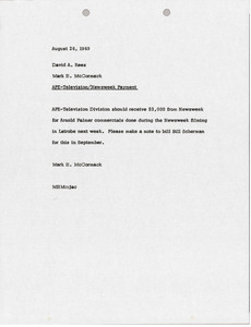 Memorandum from Mark H. McCormack to David A. Rees