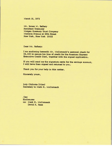 Letter from Judy A. Chilcote to James M. Raftery