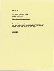 Memorandum from Mark H. McCormack to Barry Frank