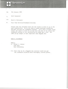 Memorandum from Mark H. McCormack to Bill Carpenter