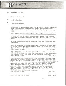 Memorandum from Saul Schoenberg to Mark H. McCormack