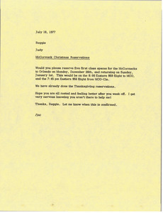 Memorandum from Judy A. Chilcote to Regina Ziolkowski