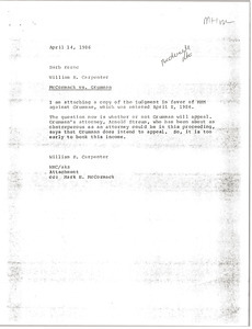 Memorandum from William H. Carpenter to Barb Kernc