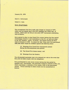 Memorandum from Robert D. Kain to Mark H. McCormack