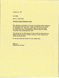 Memorandum from Mark H. McCormack to Donald W. Giffin