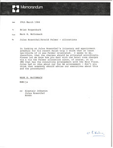 Memorandum from Mark H. McCormack to Brian Roggenburk