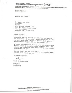 Letter from Mark H. McCormack to Jerry H. Pyle