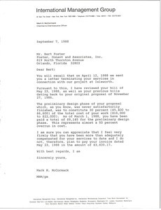 Letter from Mark H. McCormack to Bert Foster