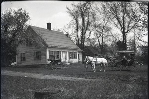 Walter H. Heath, self-proclaimed "Poet of Monadnock": horses and carriages in front of Heath's home
