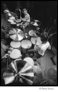 Bill Kreutzman (top) and Mickey Hart, drummers for the Grateful Dead at their kit