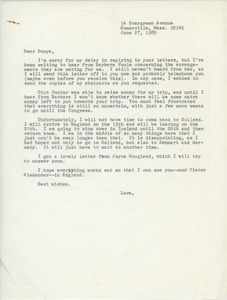 Letter from Judi Chamberlin to Dunya Breur