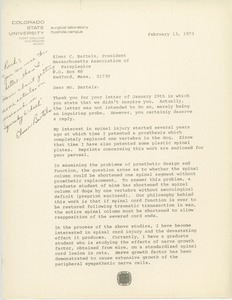 Letter from William V. Lumb to Elmer C. Bartels