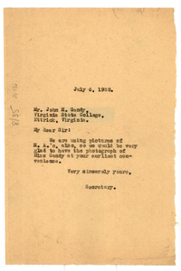 Letter from Crisis to John M. Gandy