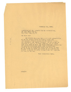 Letter from W. E. B. Du Bois to the secretary of the Actor's Equity Association