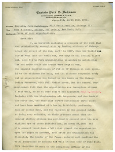 Letter from Captain Polk G. Johnson to W. E. B. Du Bois