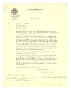 Letter from Howard University to W. E. B. Du Bois