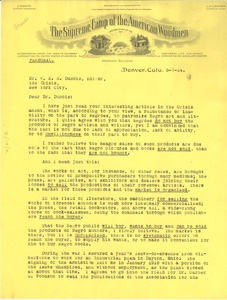 Letter from J. E. Ormes to W. E. B. Du Bois