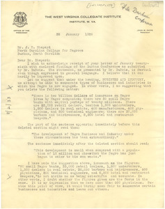 Letter from John W. Davis to James E. Shepard [fragment]