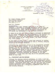 Letter from N. S. Lehrman to James Aronson